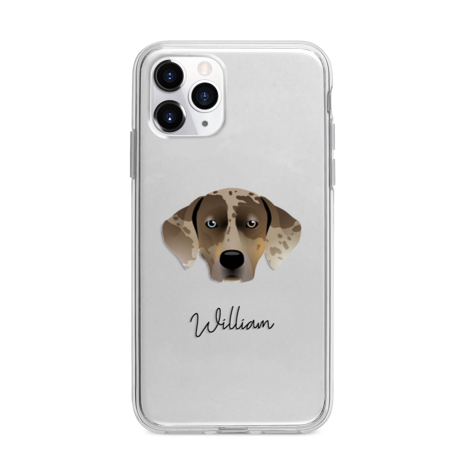 Catahoula Leopard Dog Personalised Apple iPhone 11 Pro Max in Silver with Bumper Case