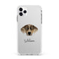 Catahoula Leopard Dog Personalised Apple iPhone 11 Pro Max in Silver with White Impact Case