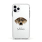 Catahoula Leopard Dog Personalised Apple iPhone 11 Pro in Silver with White Impact Case