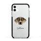 Catahoula Leopard Dog Personalised Apple iPhone 11 in White with Black Impact Case