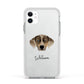 Catahoula Leopard Dog Personalised Apple iPhone 11 in White with White Impact Case