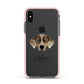 Catahoula Leopard Dog Personalised Apple iPhone Xs Impact Case Pink Edge on Black Phone