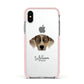 Catahoula Leopard Dog Personalised Apple iPhone Xs Impact Case Pink Edge on Silver Phone