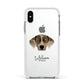 Catahoula Leopard Dog Personalised Apple iPhone Xs Impact Case White Edge on Silver Phone