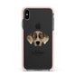 Catahoula Leopard Dog Personalised Apple iPhone Xs Max Impact Case Pink Edge on Black Phone