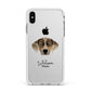 Catahoula Leopard Dog Personalised Apple iPhone Xs Max Impact Case White Edge on Silver Phone