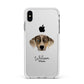 Catahoula Leopard Dog Personalised Apple iPhone Xs Max Impact Case White Edge on Silver Phone