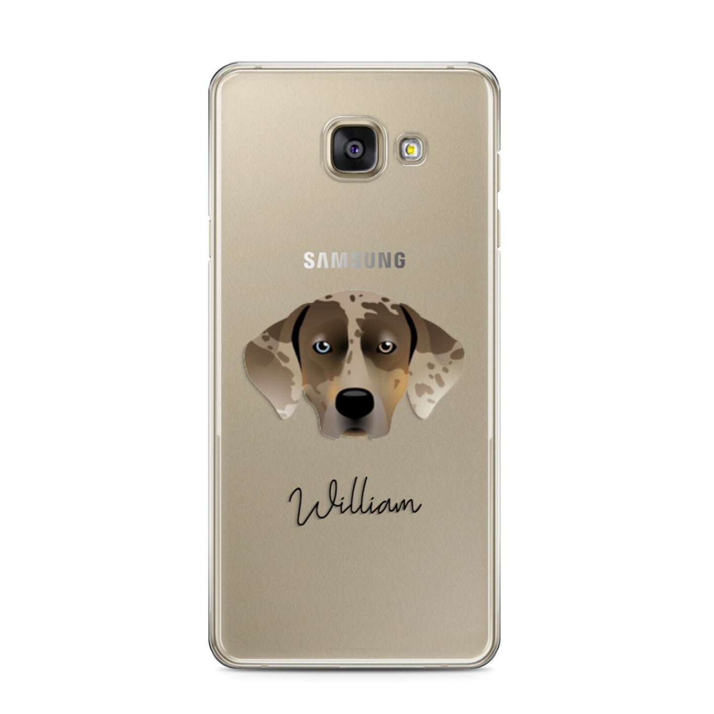 Catahoula Leopard Dog Personalised Samsung Galaxy A3 2016 Case on gold phone