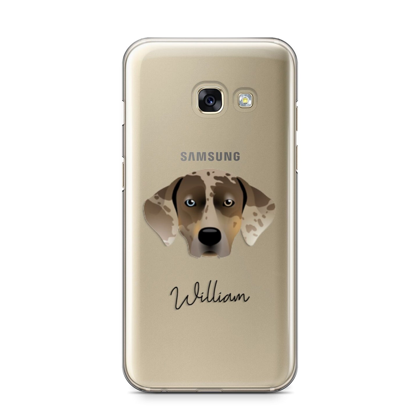 Catahoula Leopard Dog Personalised Samsung Galaxy A3 2017 Case on gold phone