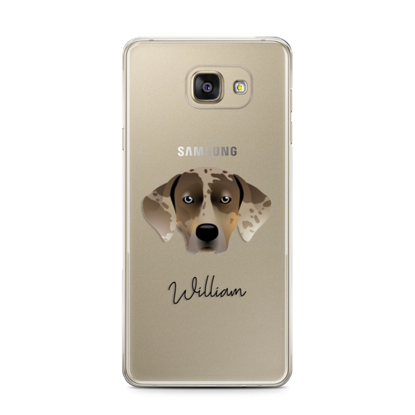 Catahoula Leopard Dog Personalised Samsung Galaxy A7 2016 Case on gold phone