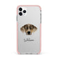 Catahoula Leopard Dog Personalised iPhone 11 Pro Max Impact Pink Edge Case