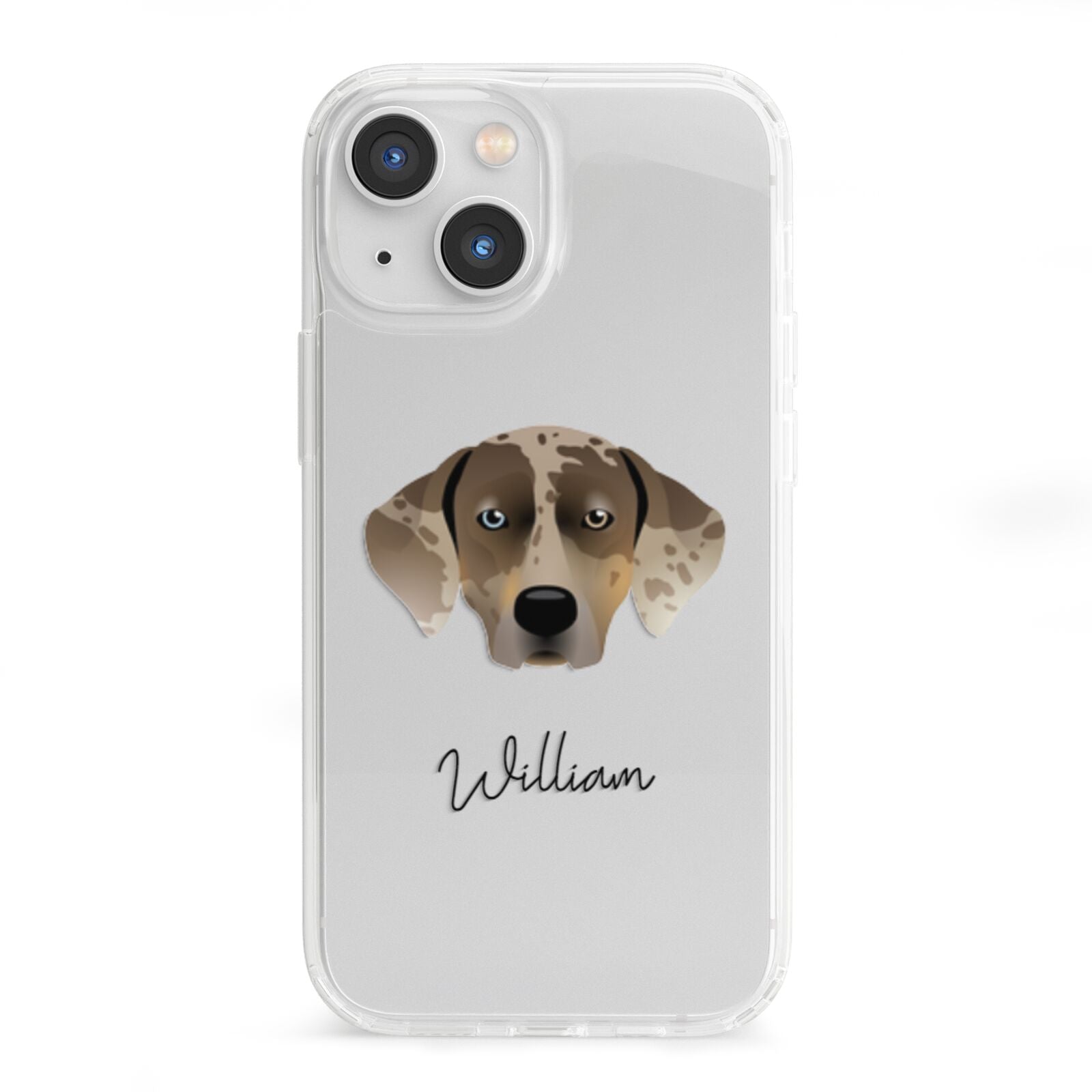 Catahoula Leopard Dog Personalised iPhone 13 Mini Clear Bumper Case