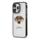 Catahoula Leopard Dog Personalised iPhone 13 Pro Black Impact Case Side Angle on Silver phone