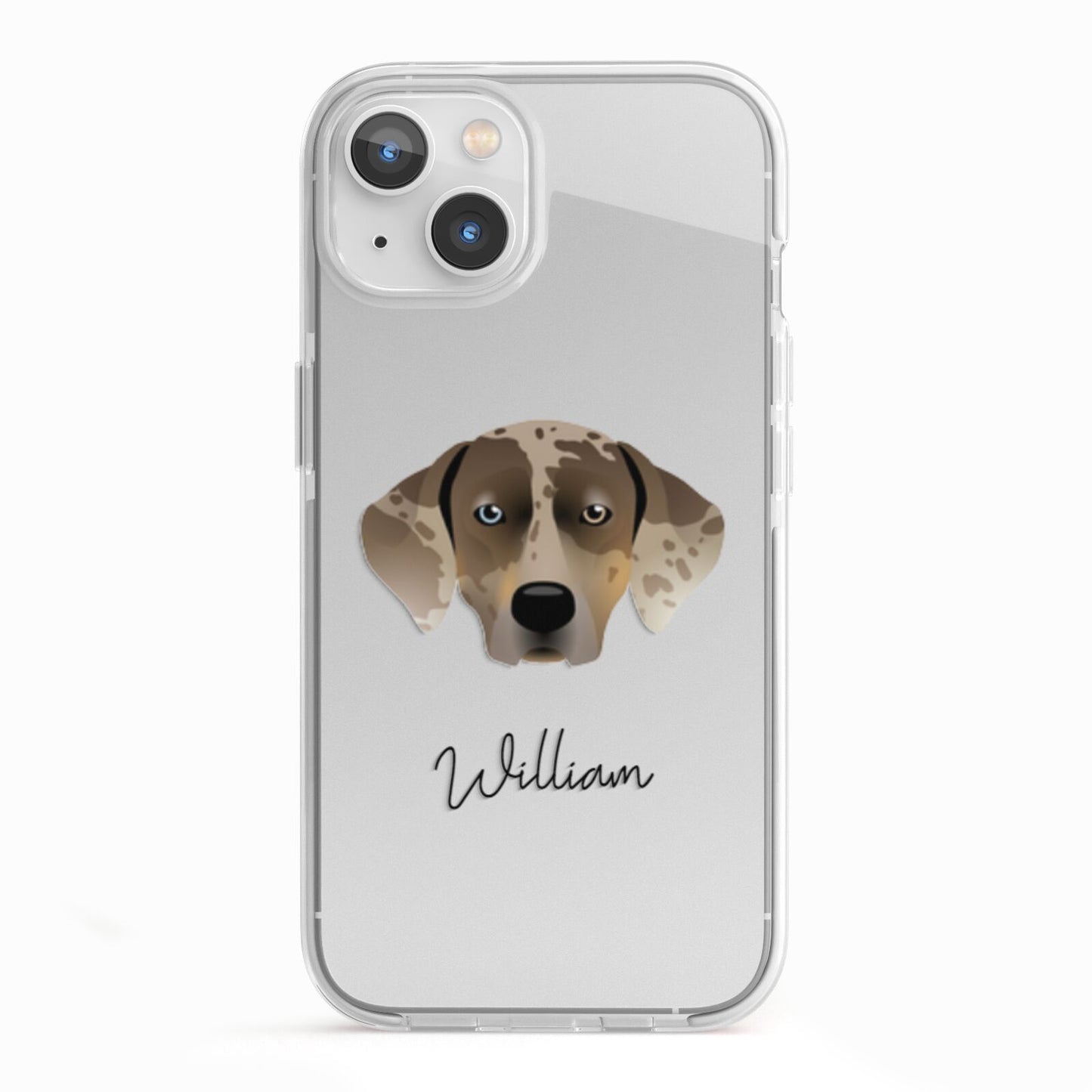 Catahoula Leopard Dog Personalised iPhone 13 TPU Impact Case with White Edges