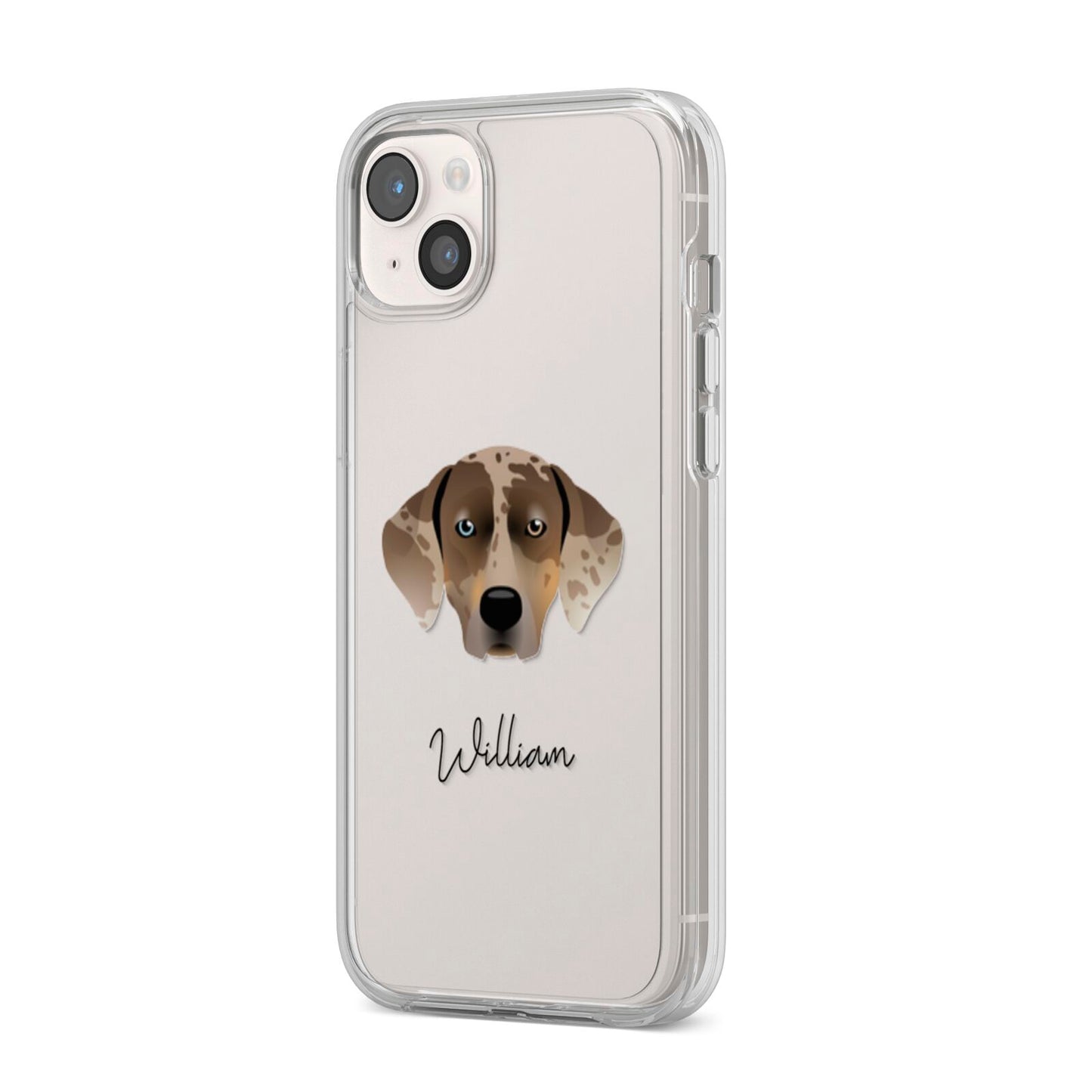 Catahoula Leopard Dog Personalised iPhone 14 Plus Clear Tough Case Starlight Angled Image