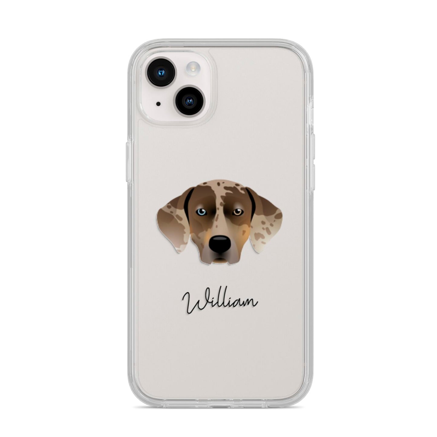 Catahoula Leopard Dog Personalised iPhone 14 Plus Clear Tough Case Starlight