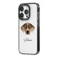 Catahoula Leopard Dog Personalised iPhone 14 Pro Black Impact Case Side Angle on Silver phone