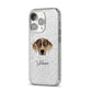 Catahoula Leopard Dog Personalised iPhone 14 Pro Glitter Tough Case Silver Angled Image