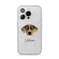 Catahoula Leopard Dog Personalised iPhone 14 Pro Glitter Tough Case Silver