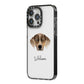 Catahoula Leopard Dog Personalised iPhone 14 Pro Max Black Impact Case Side Angle on Silver phone