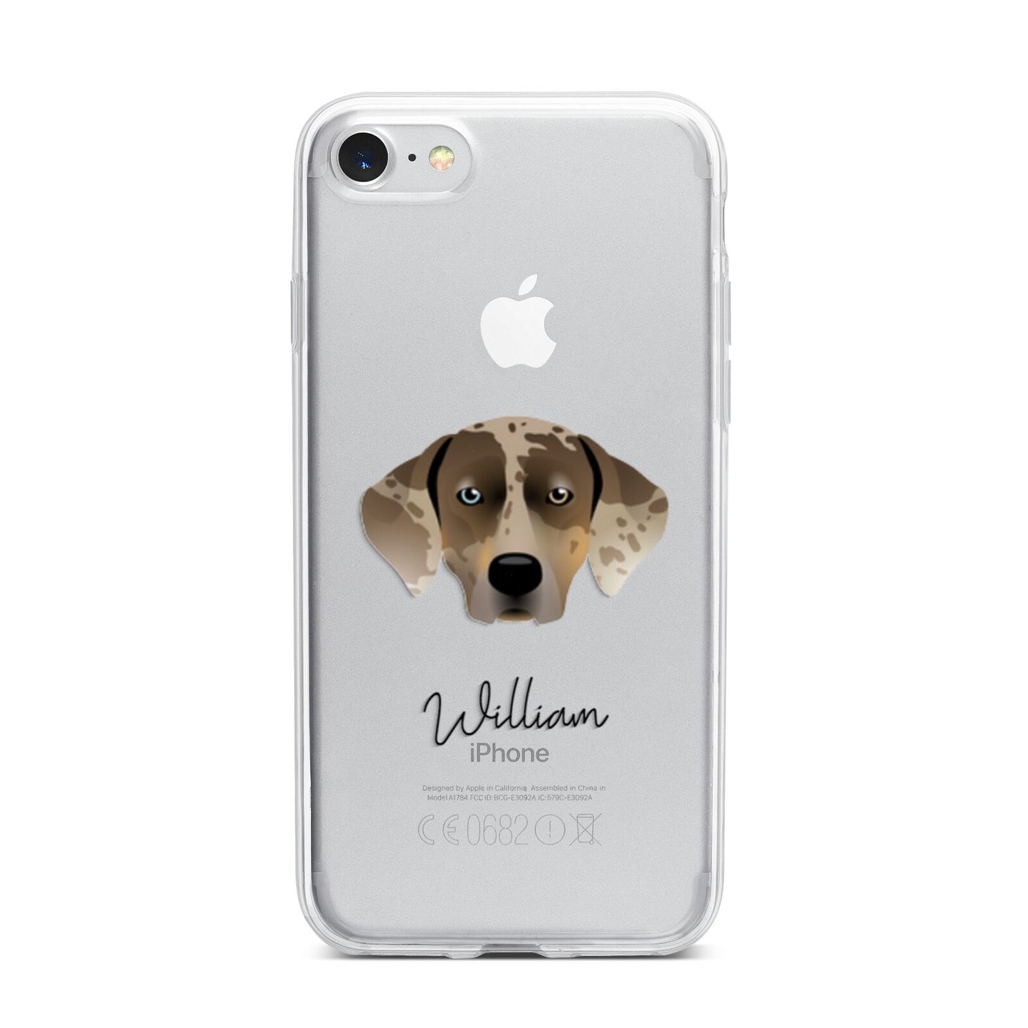 Catahoula Leopard Dog Personalised iPhone 7 Bumper Case on Silver iPhone