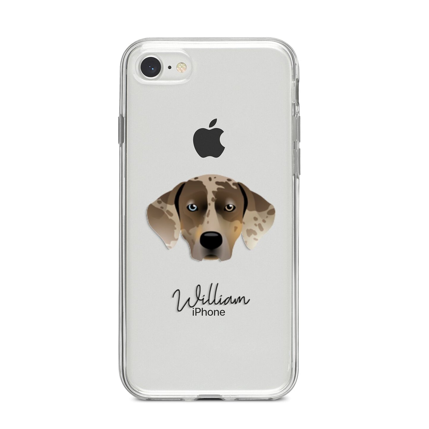 Catahoula Leopard Dog Personalised iPhone 8 Bumper Case on Silver iPhone