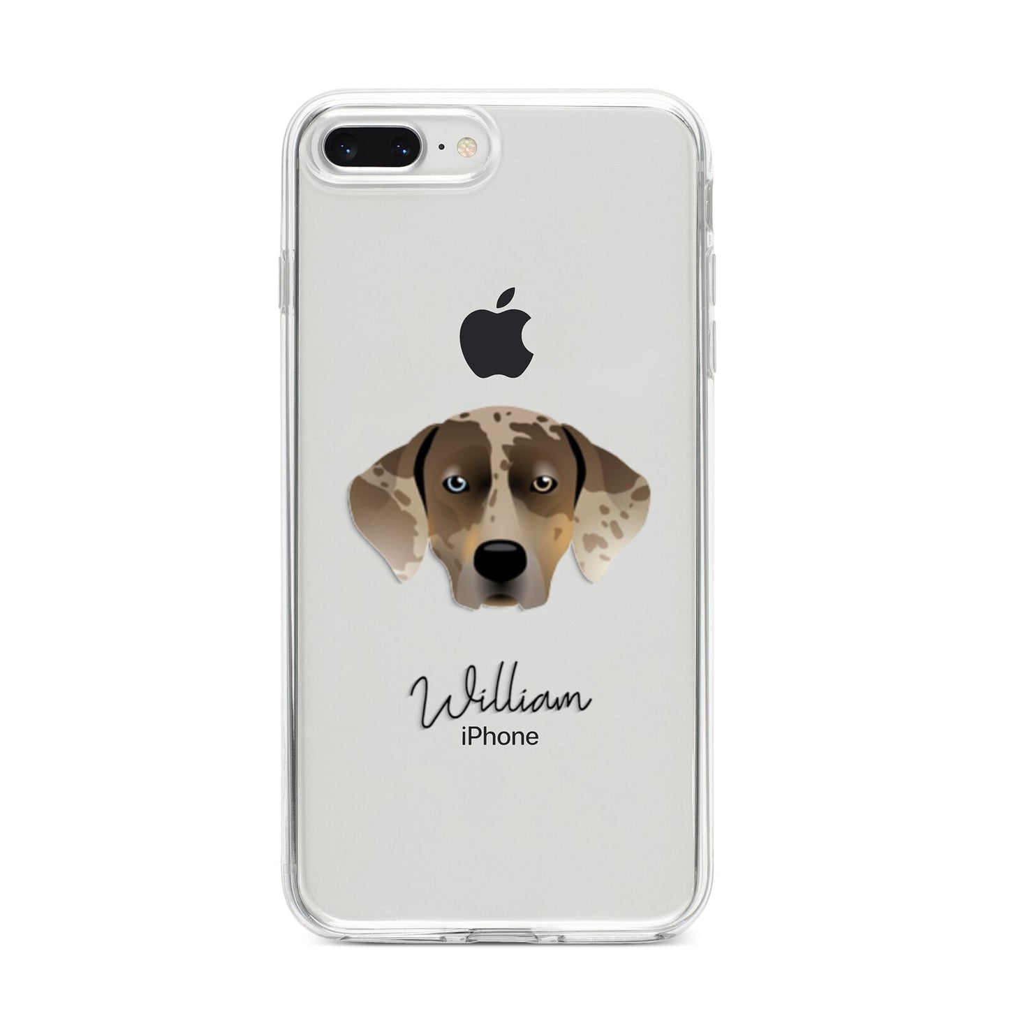 Catahoula Leopard Dog Personalised iPhone 8 Plus Bumper Case on Silver iPhone