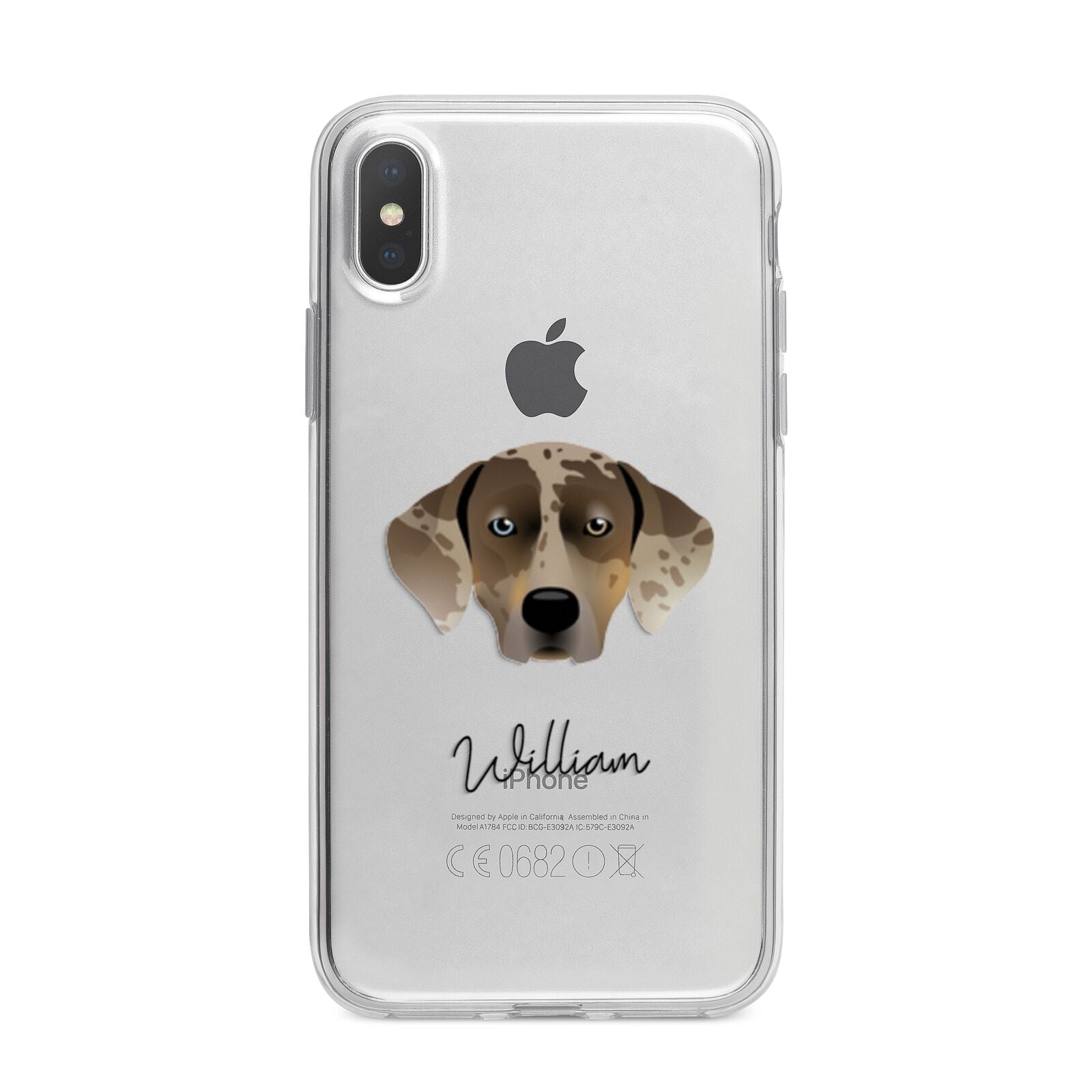 Catahoula Leopard Dog Personalised iPhone X Bumper Case on Silver iPhone Alternative Image 1