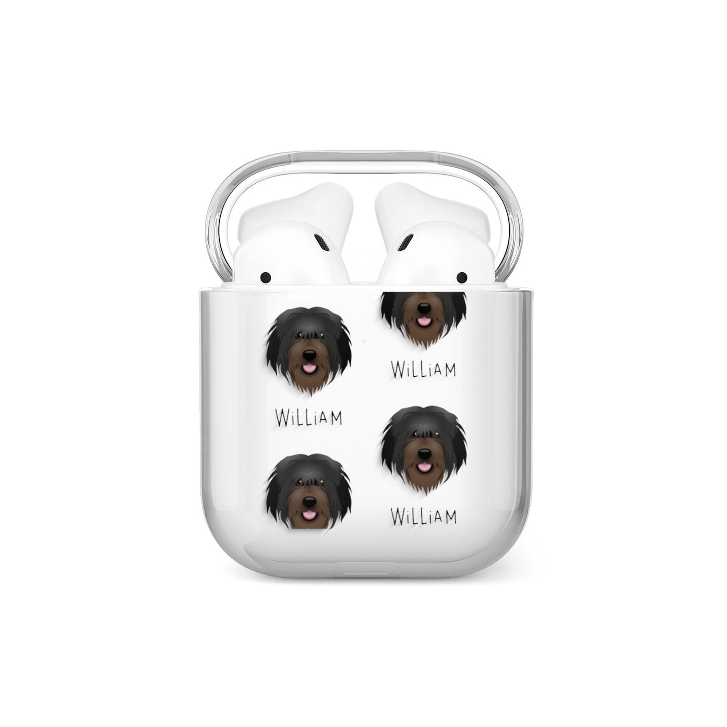Catalan Sheepdog Icon with Name AirPods Case