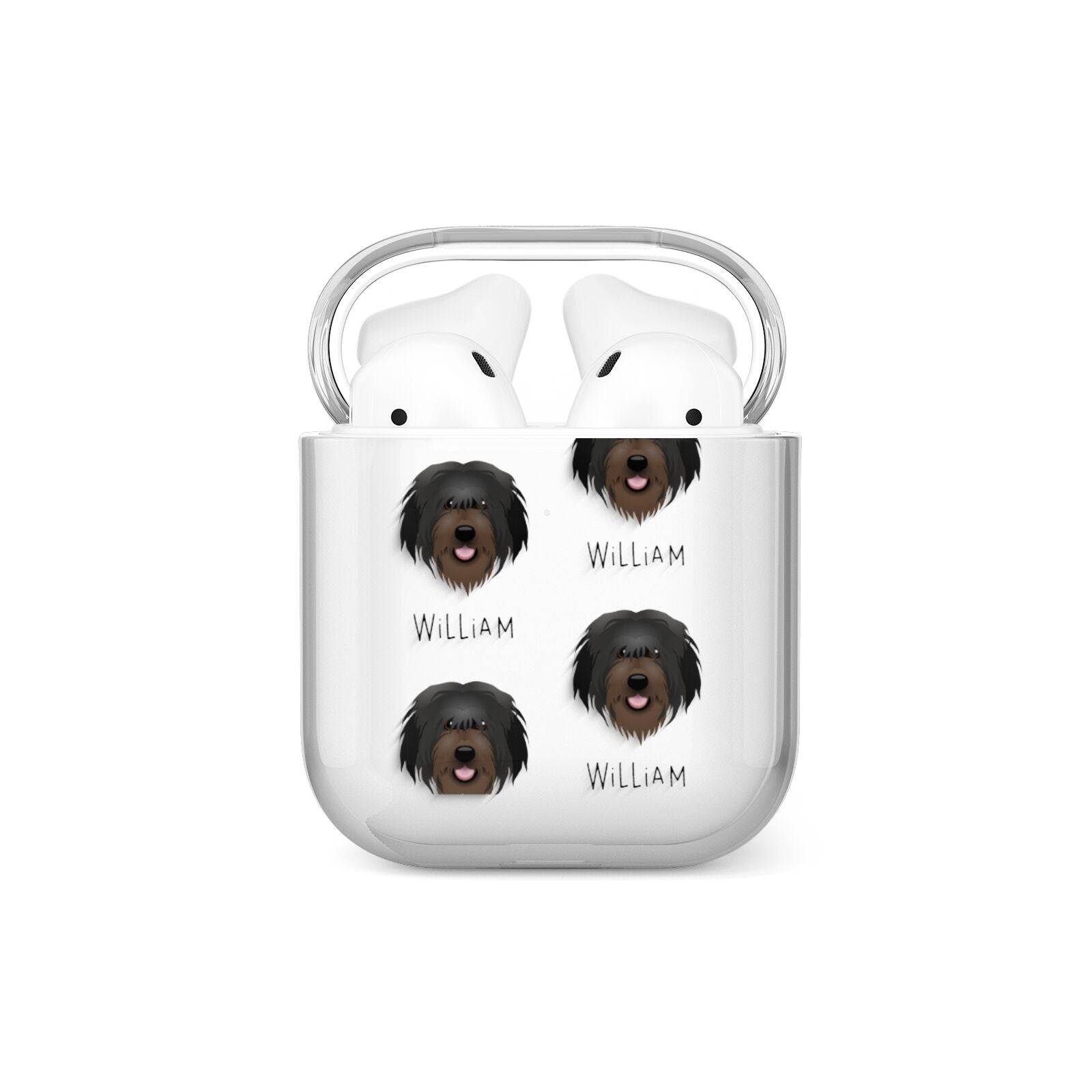 Catalan Sheepdog Icon with Name AirPods Case