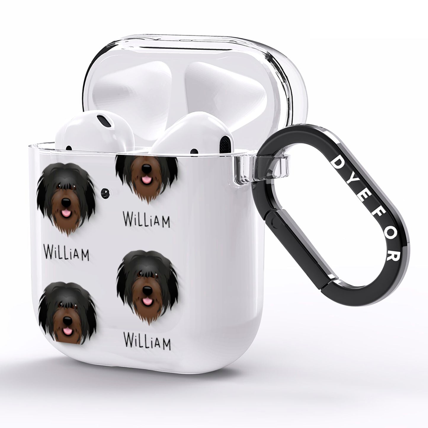 Catalan Sheepdog Icon with Name AirPods Clear Case Side Image