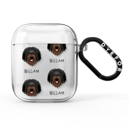 Catalan Sheepdog Icon with Name AirPods Clear Case