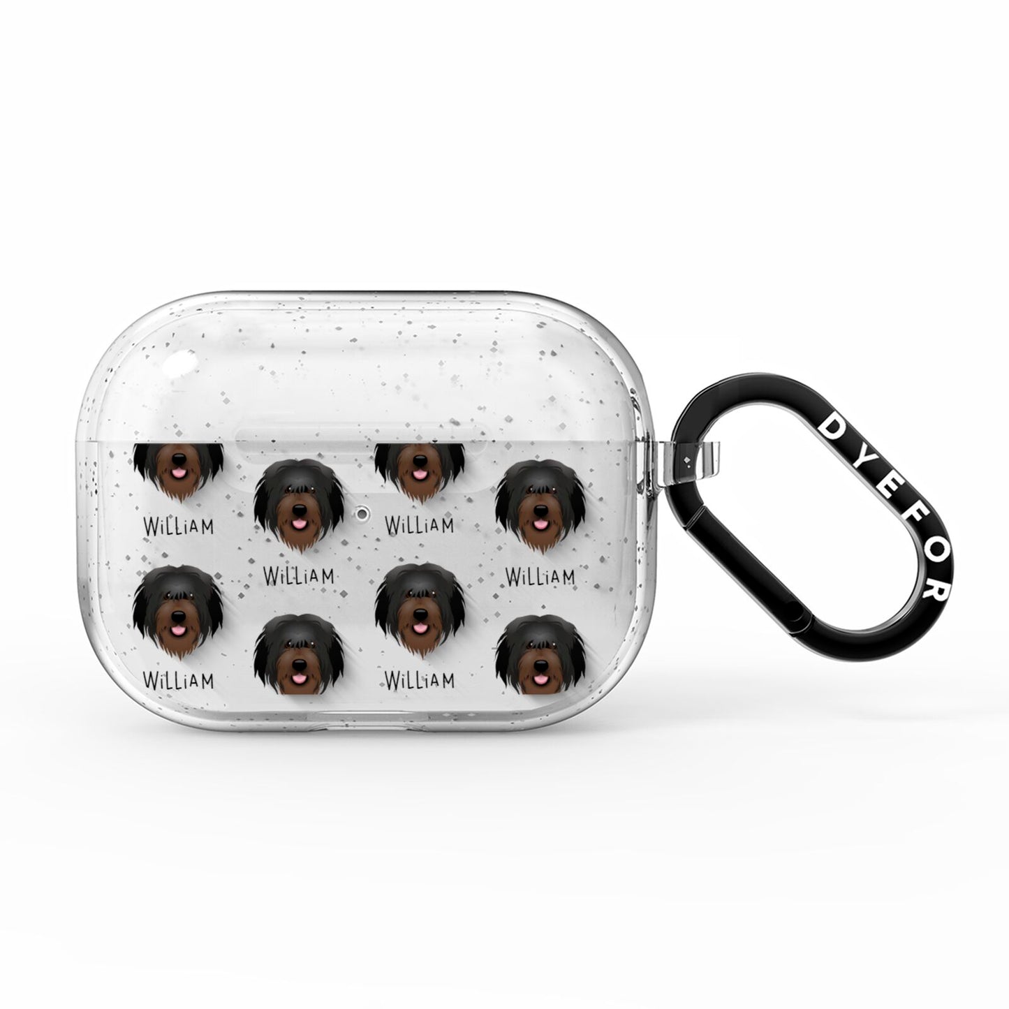 Catalan Sheepdog Icon with Name AirPods Pro Glitter Case
