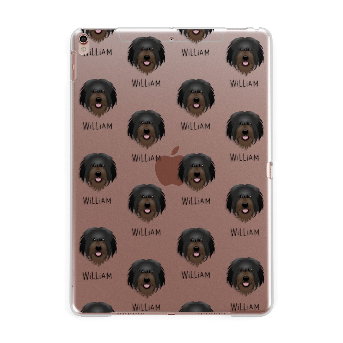 Catalan Sheepdog Icon with Name Apple iPad Rose Gold Case