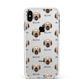 Catalan Sheepdog Icon with Name Apple iPhone Xs Max Impact Case White Edge on Silver Phone