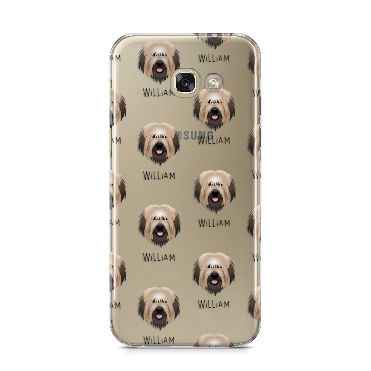 Catalan Sheepdog Icon with Name Samsung Galaxy A5 2017 Case on gold phone