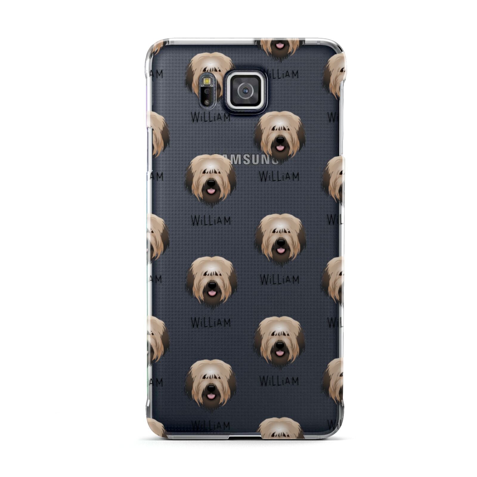 Catalan Sheepdog Icon with Name Samsung Galaxy Alpha Case