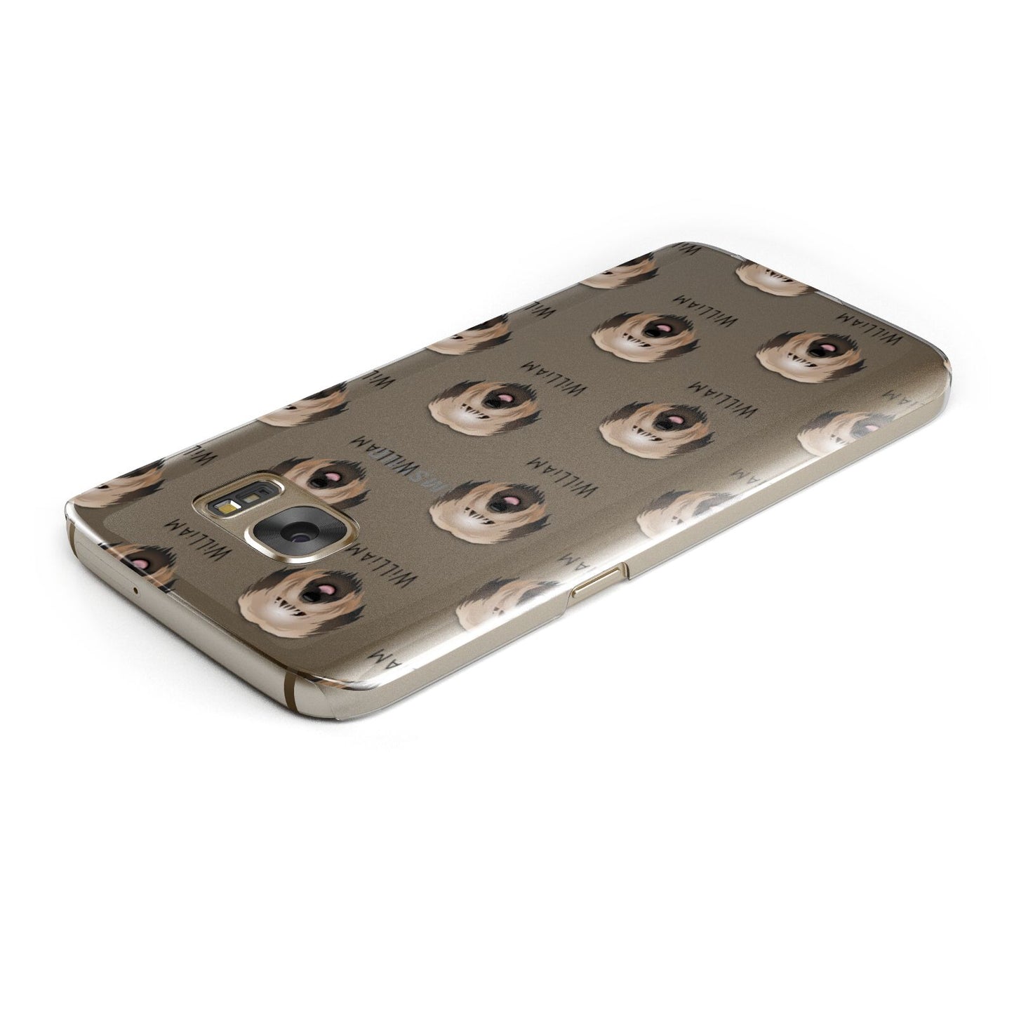 Catalan Sheepdog Icon with Name Samsung Galaxy Case Top Cutout