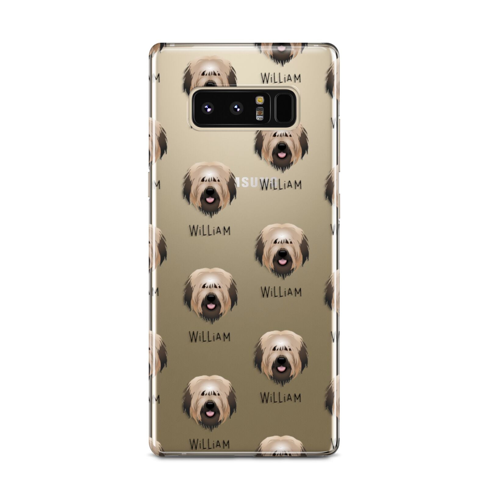 Catalan Sheepdog Icon with Name Samsung Galaxy Note 8 Case