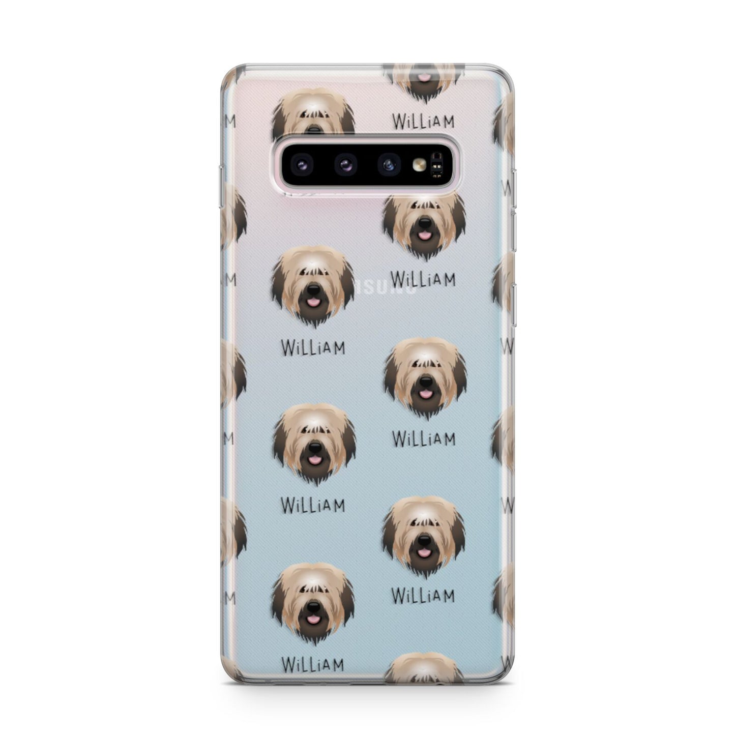 Catalan Sheepdog Icon with Name Samsung Galaxy S10 Plus Case