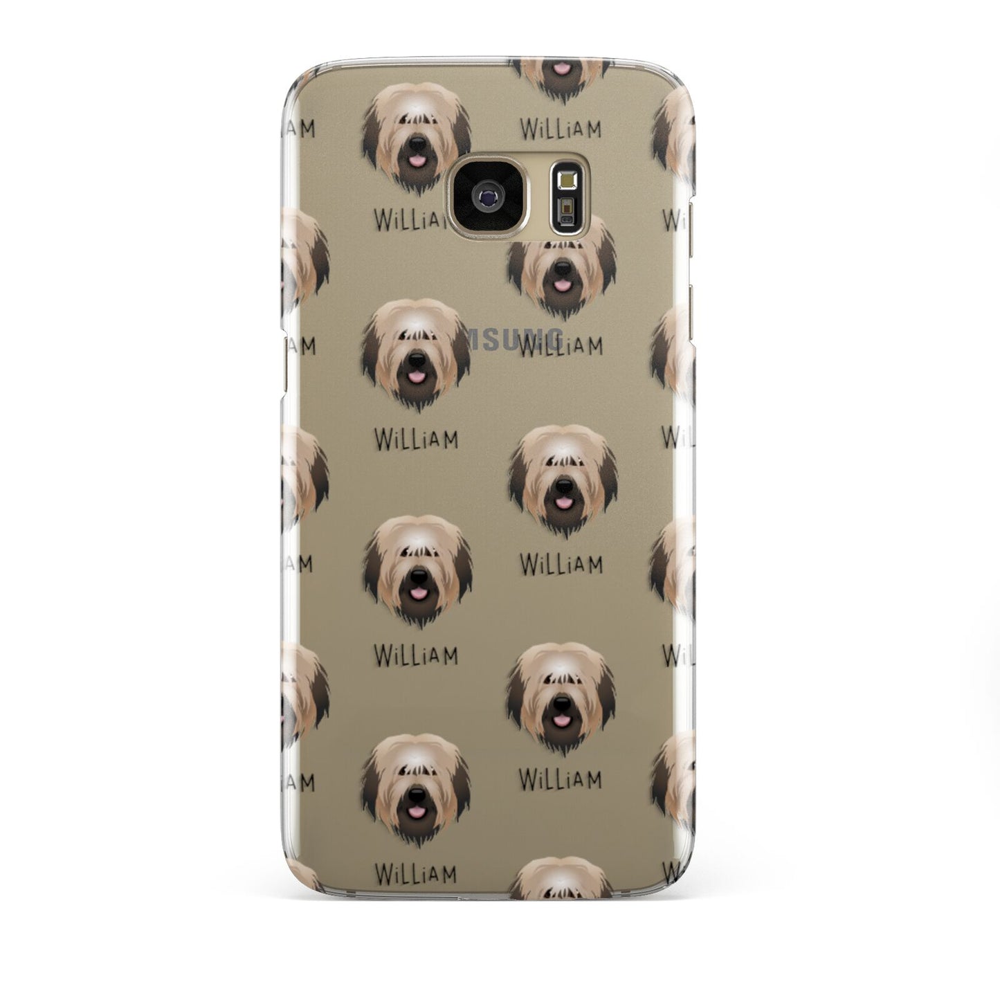Catalan Sheepdog Icon with Name Samsung Galaxy S7 Edge Case