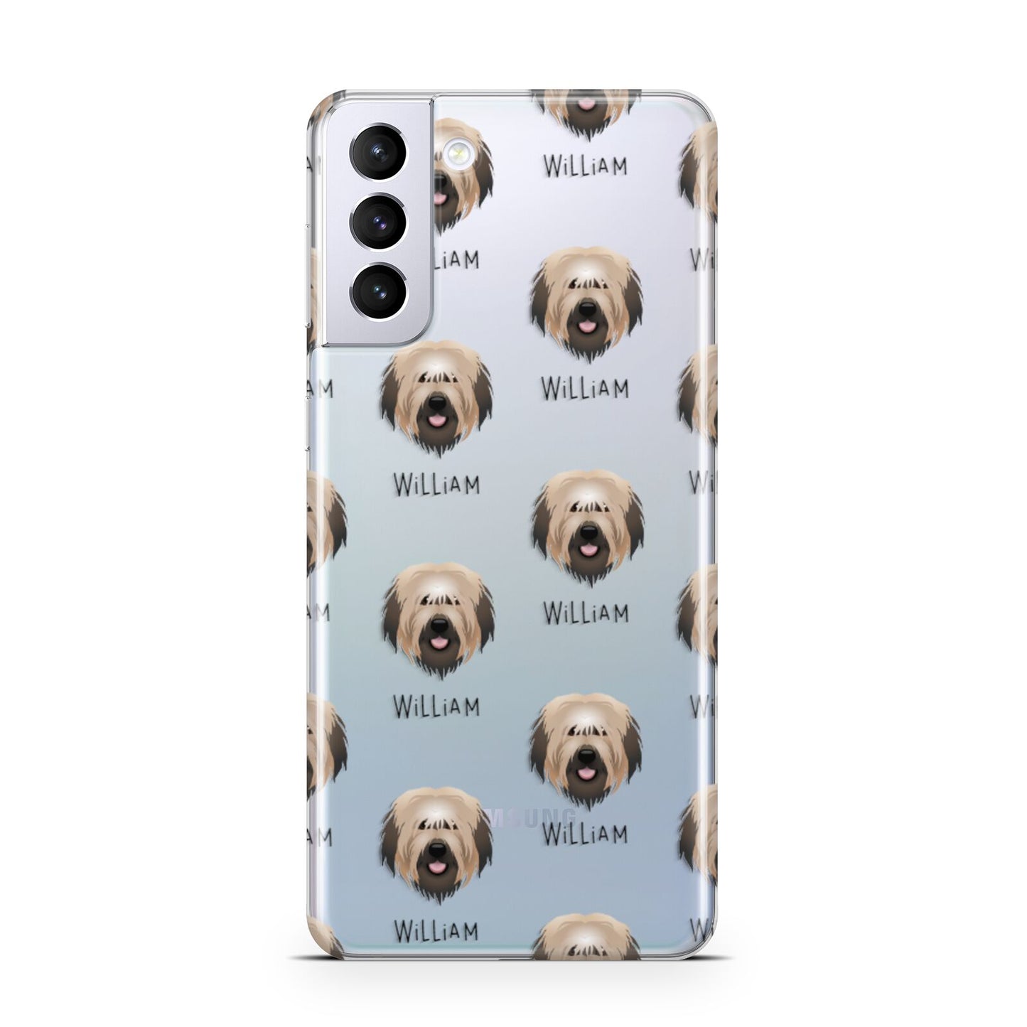 Catalan Sheepdog Icon with Name Samsung S21 Plus Phone Case