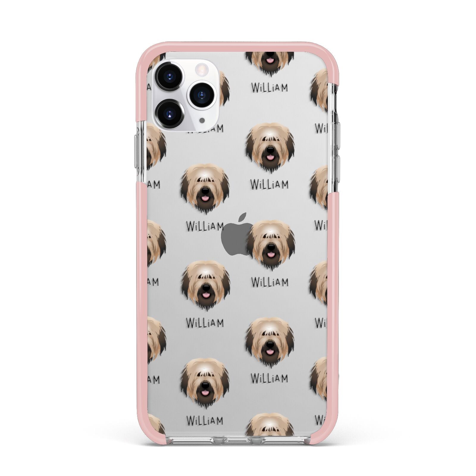 Catalan Sheepdog Icon with Name iPhone 11 Pro Max Impact Pink Edge Case