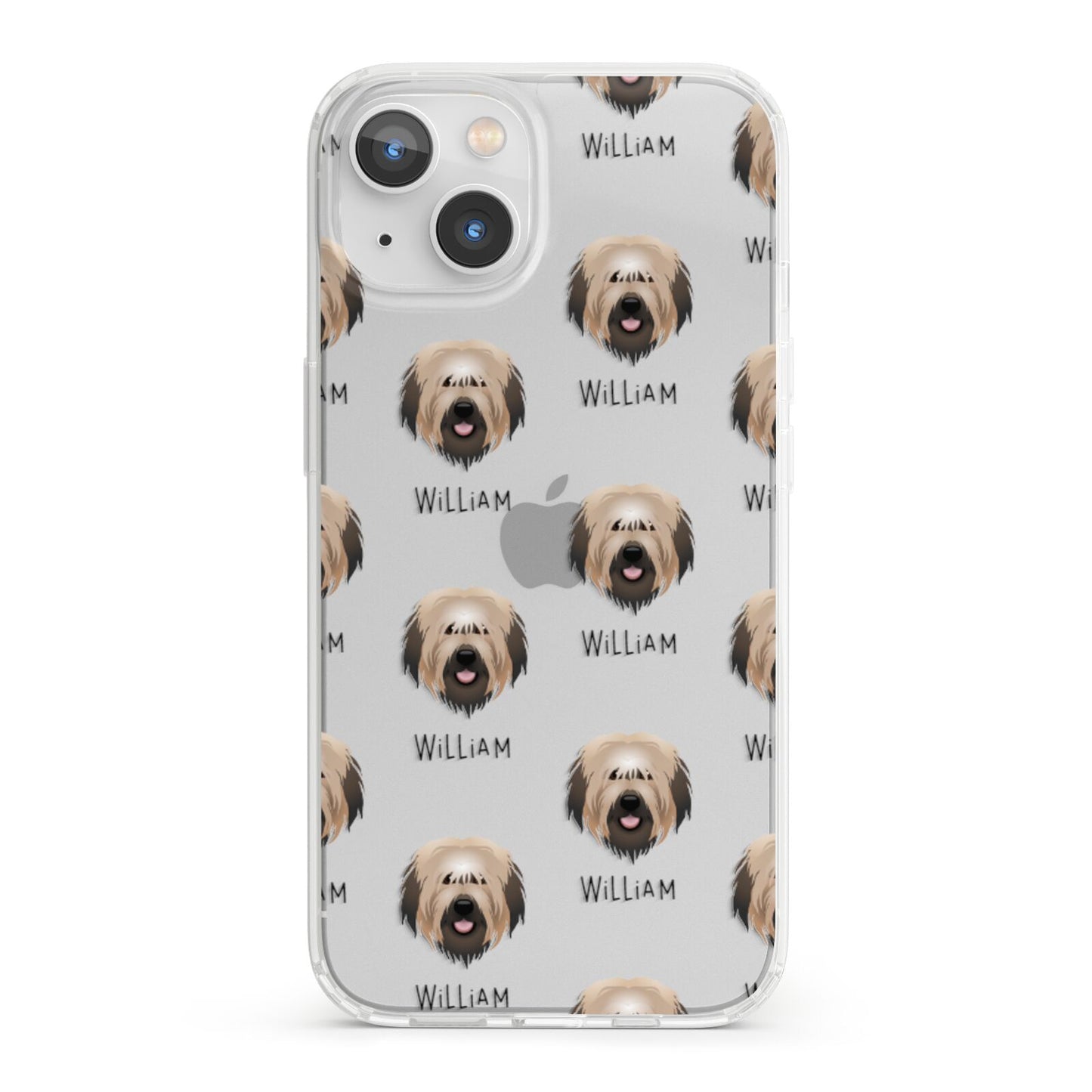 Catalan Sheepdog Icon with Name iPhone 13 Clear Bumper Case