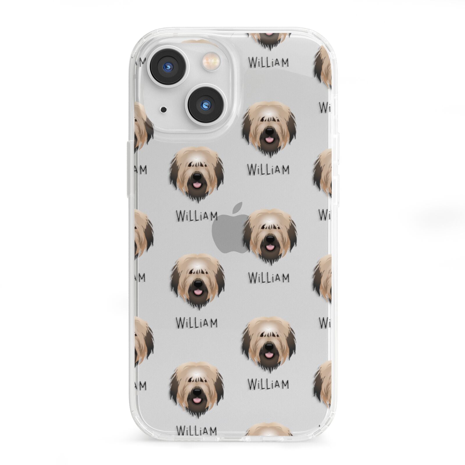 Catalan Sheepdog Icon with Name iPhone 13 Mini Clear Bumper Case