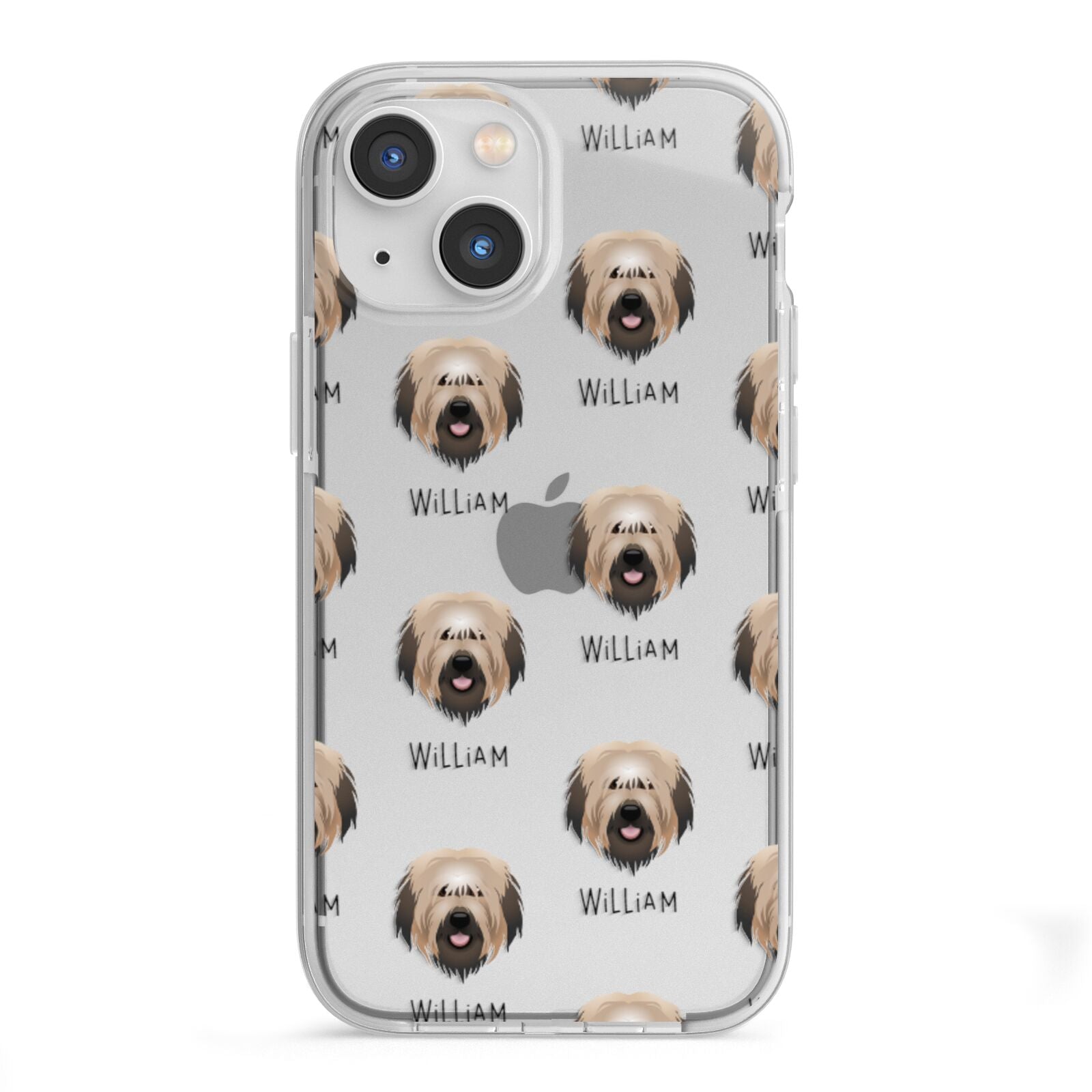 Catalan Sheepdog Icon with Name iPhone 13 Mini TPU Impact Case with White Edges
