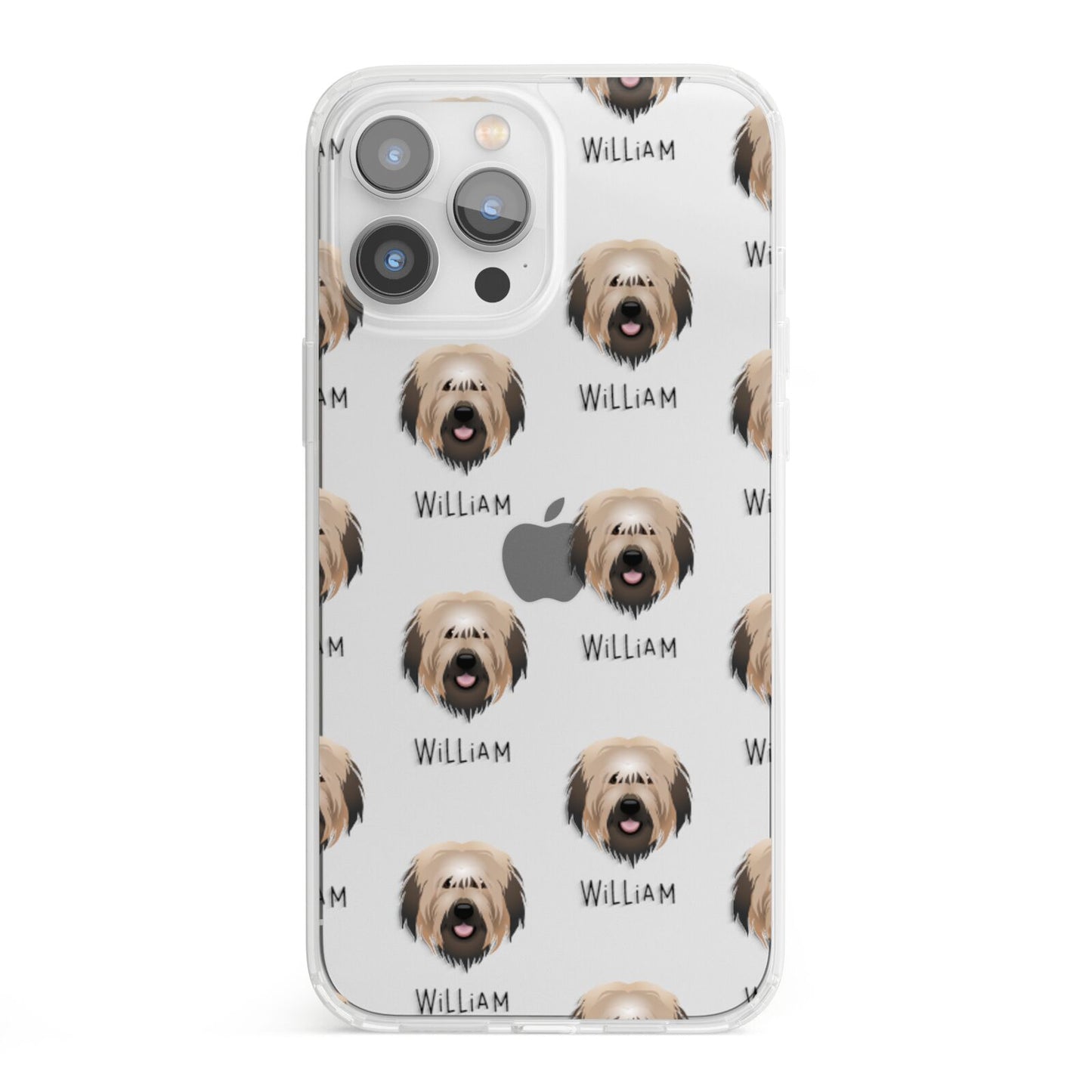 Catalan Sheepdog Icon with Name iPhone 13 Pro Max Clear Bumper Case
