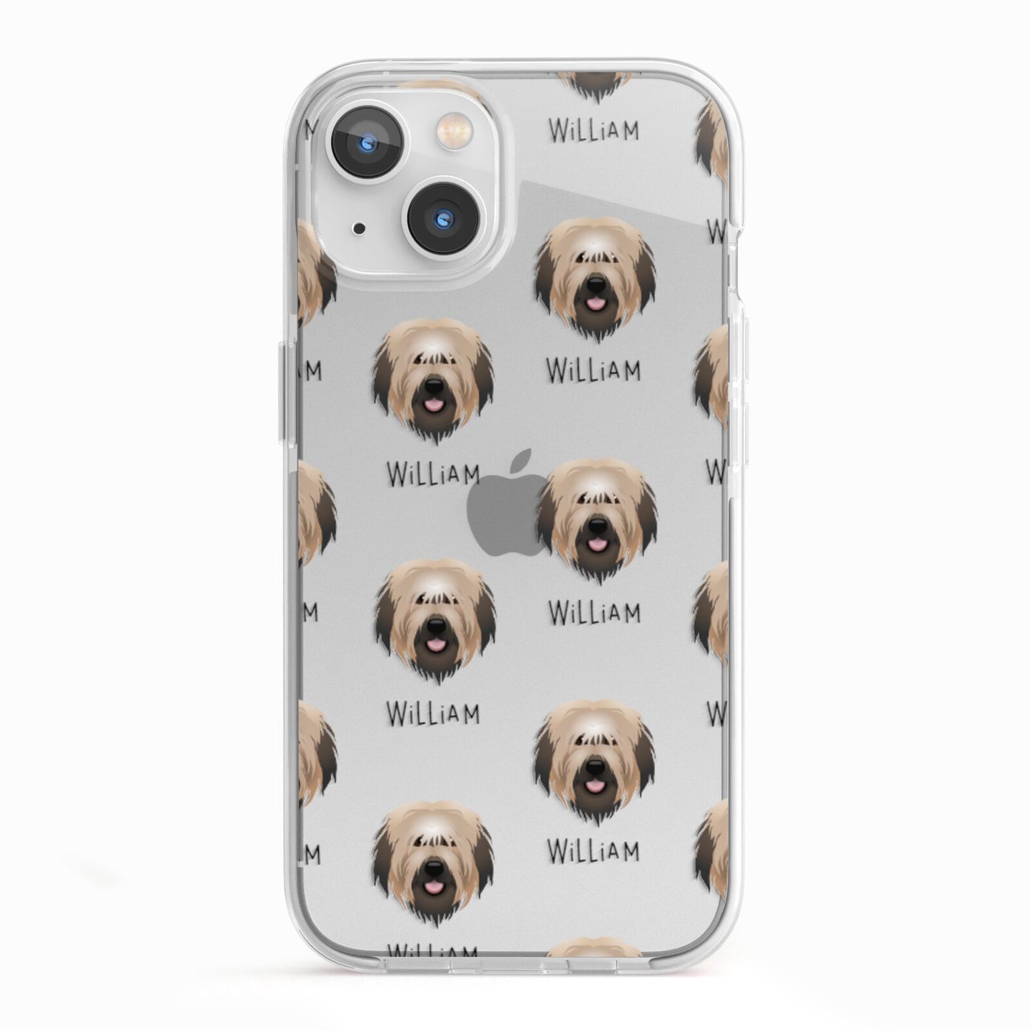 Catalan Sheepdog Icon with Name iPhone 13 TPU Impact Case with White Edges