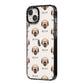 Catalan Sheepdog Icon with Name iPhone 14 Plus Black Impact Case Side Angle on Silver phone