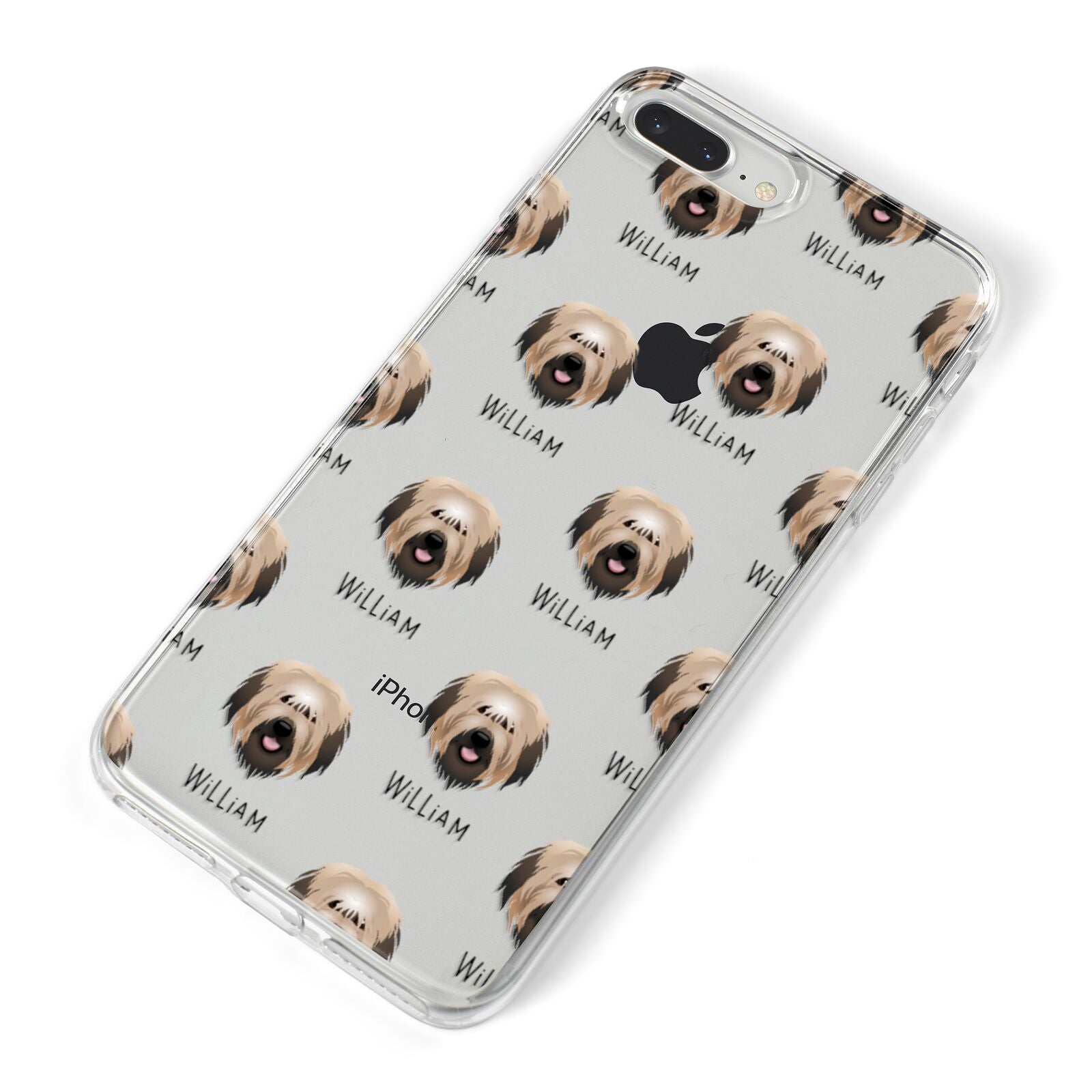 Catalan Sheepdog Icon with Name iPhone 8 Plus Bumper Case on Silver iPhone Alternative Image